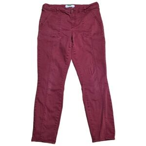 Anthropologie Jefferson Utility Cargo Pants Women's Size 32T Dark Red